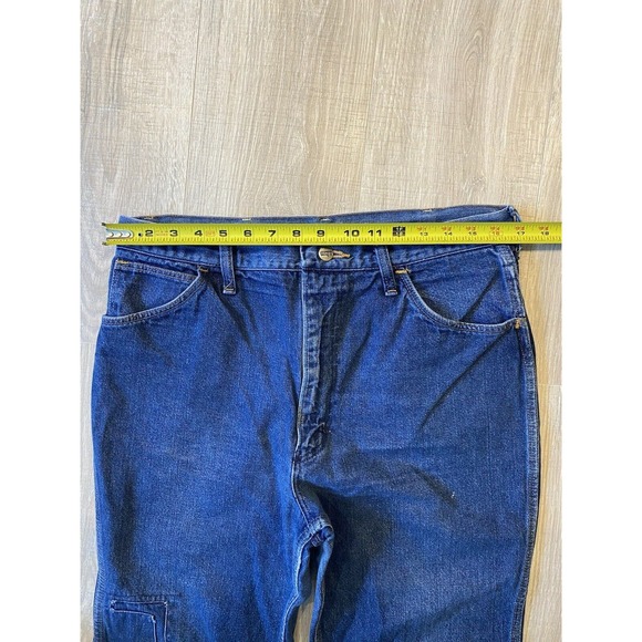 Vintage Wrangler Western Jeans Gold Embroidered Sz 34x26 Unisex Adult 80s Aztec - Picture 7 of 9